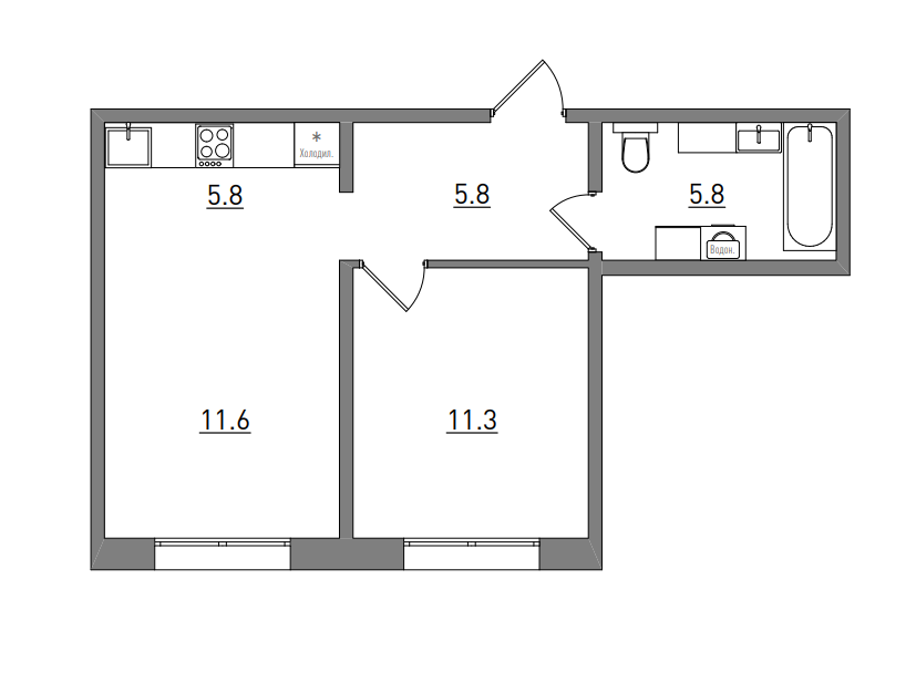 планировка квартиры 40 м2